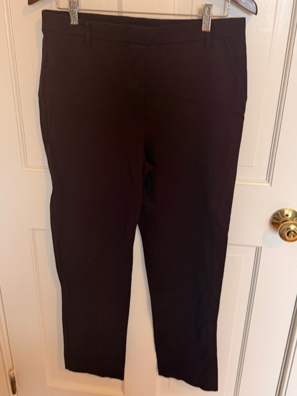 Quince Maroon Slim Ankle Pants